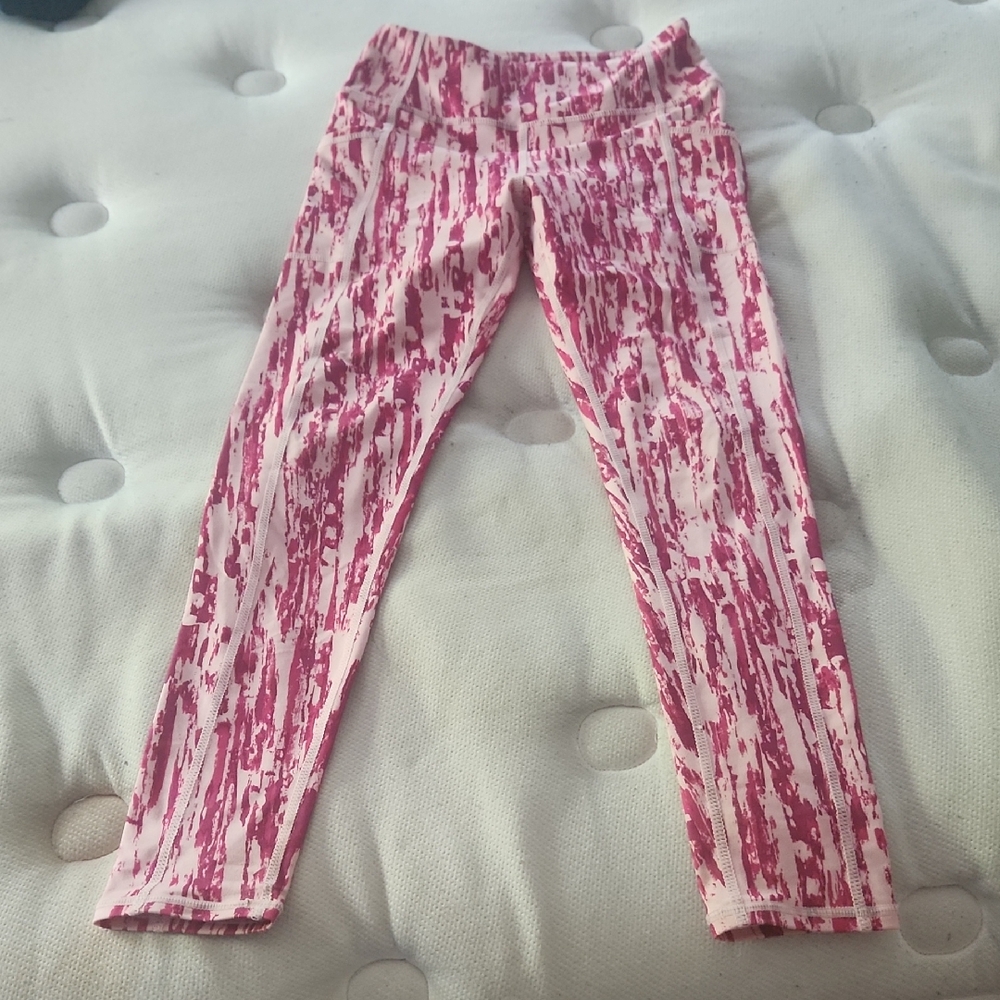 Zella Pink Patterned Girl's Leggings